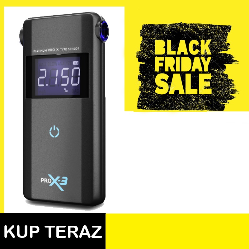 BLACK WEEK Alkomat PRO X-3 marki AlcoFind z platynowym sensorem